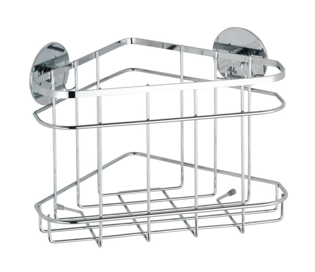 WENKO Eck Ablage Dusch Regal Korb Bad Edelstahl Badezimemr Halter ohne bohren