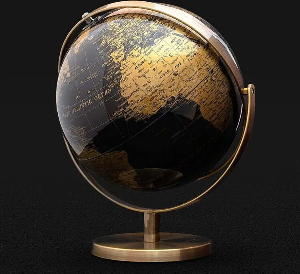 Globe terrestre Double Axe Iron & Glory Voyage au Bout du Monde Design