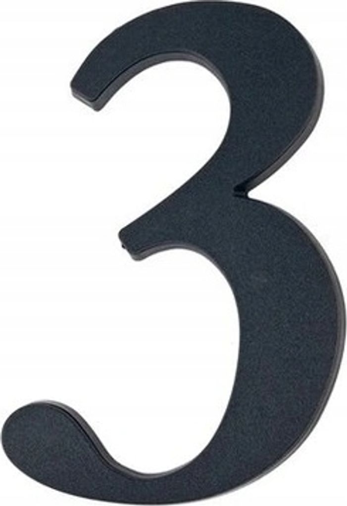 Hausnummer Nummer 3 schwarz 19 cm