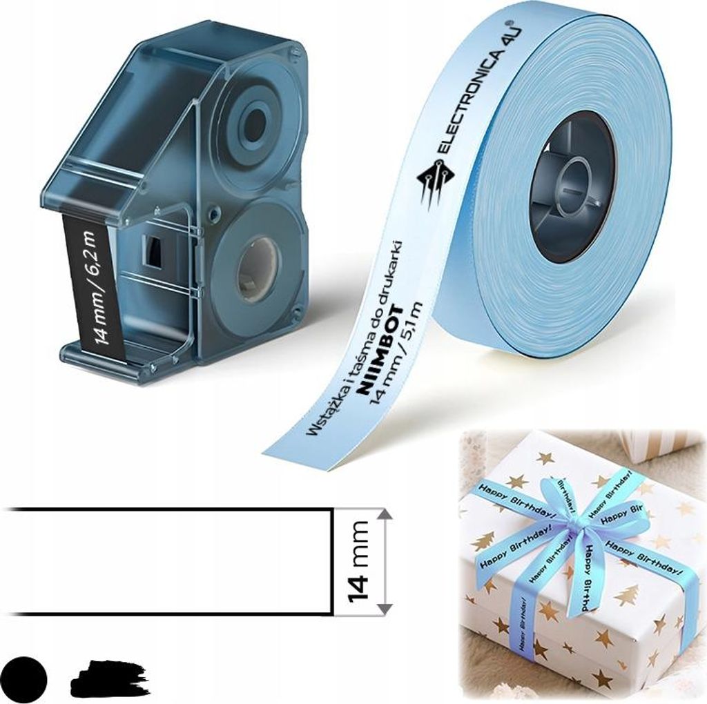 Farbband und Thermotransferband für den Drucker Niimbot B18 N1, Set