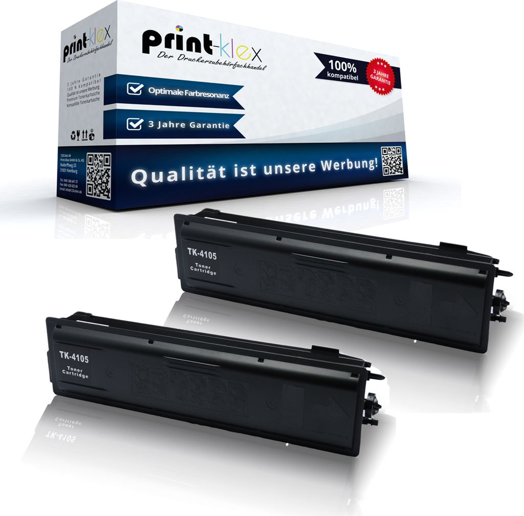 2x Kompatible Tonerkartuschen für Kyocera TASKalfa2200 TASKalfa2200Series TASKalfa2201 1T02NG0NL0 TK4105 TK-4105 TK 4105 TK-4105K Schwarz Black - ...