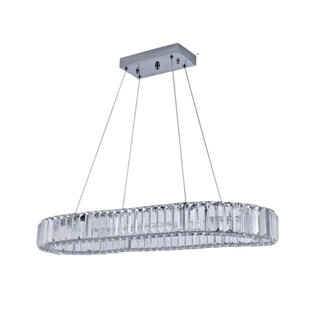 Pendelleuchte, modernes Kristall-Design, vielseitig für den Innenbereich, L70 B25 H76cm, änderbar-a