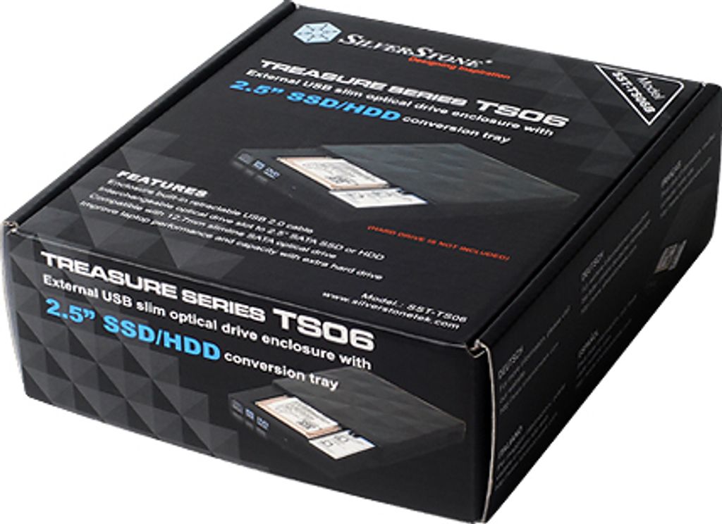 Silverstone TS06, 2.5", SATA, Schwarz Produktbild 