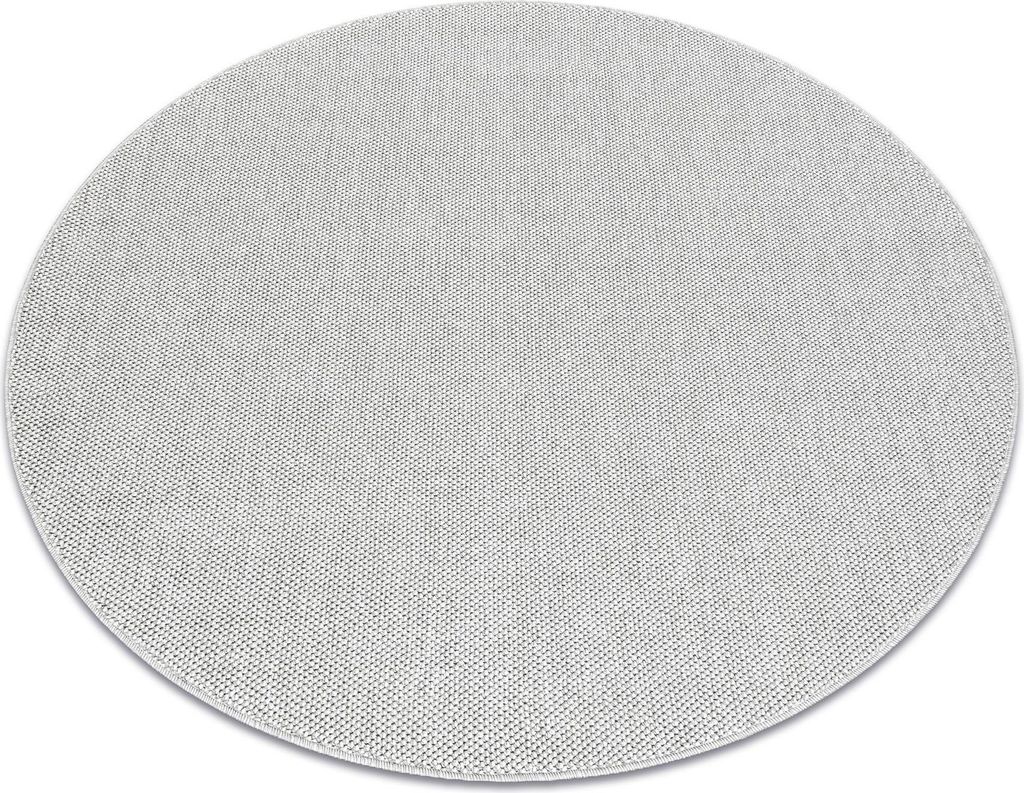 Teppich CASABLANCA LOOM Kreis silber, Schleife weich drinnen & draußen Grau rund 150 cm