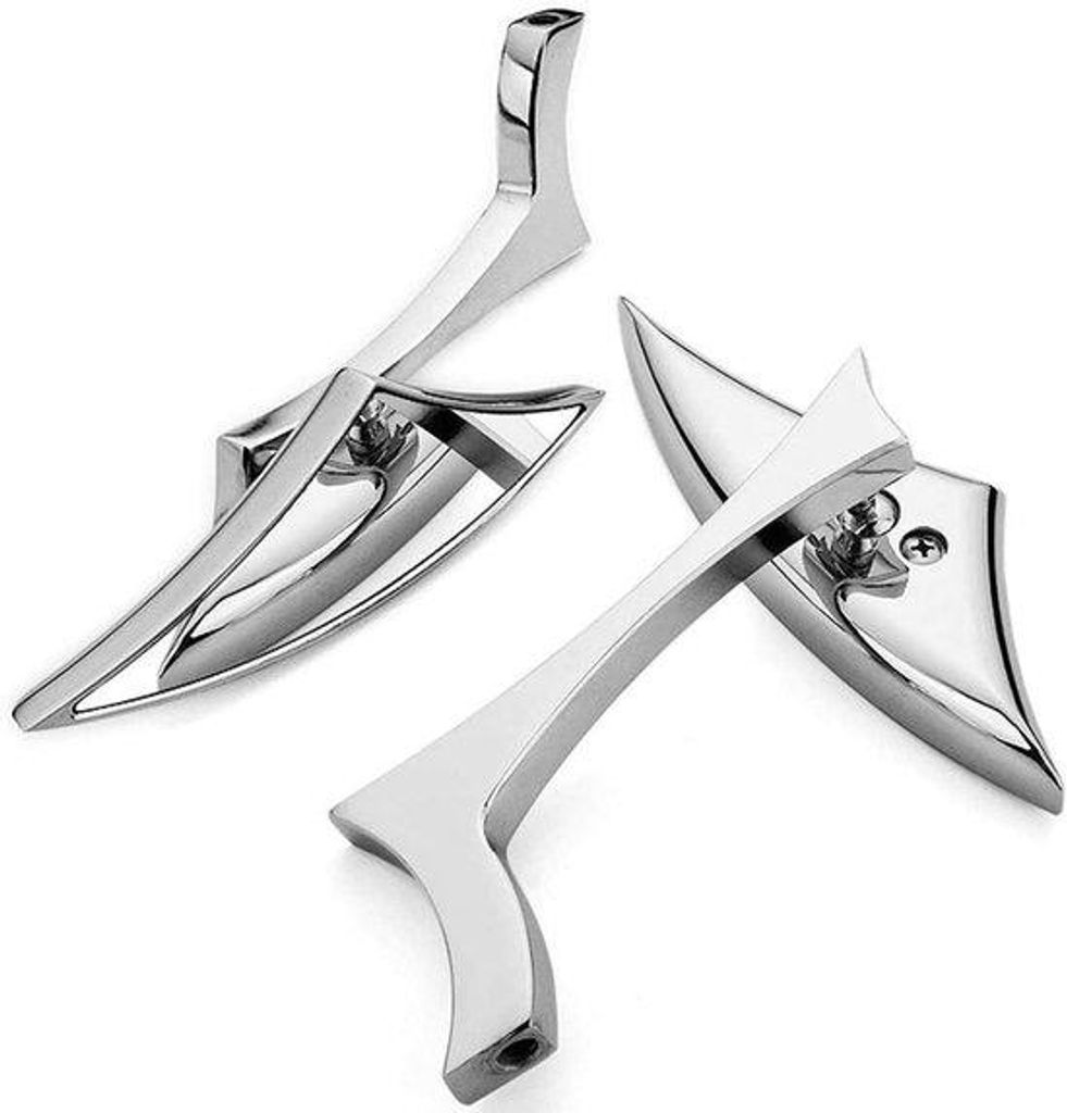 Aluminium Achteruitkijkspiegel Zijspiegels Für Cruiser Bobber Chopper Harley (Silber)