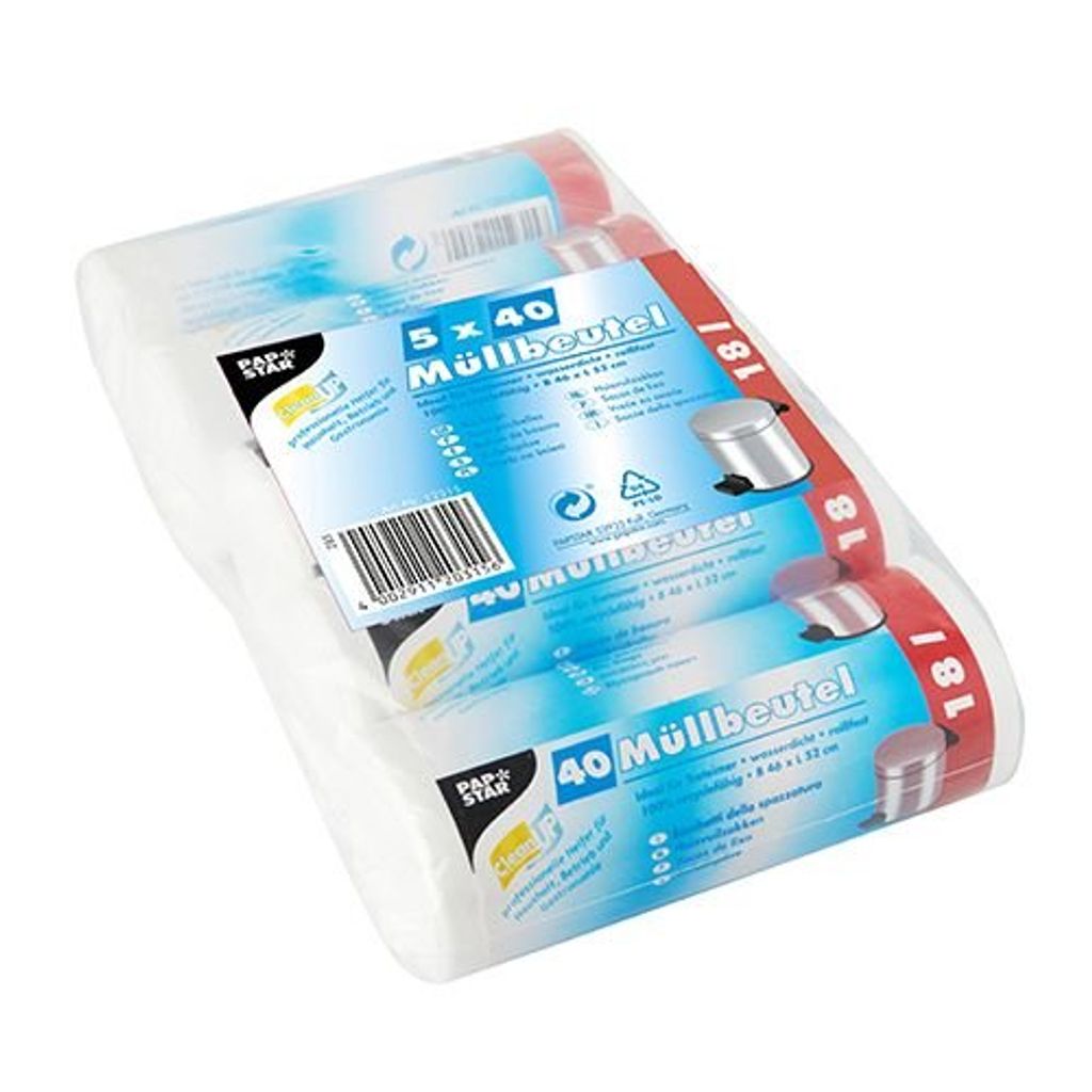 1200  Müllbeutel, HDPE 18 l 52 cm x 46 cm weiss Produktbild 
