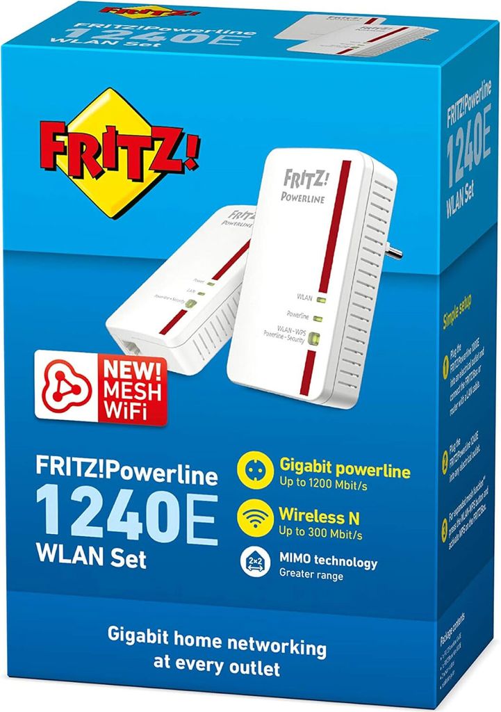 Powerline 1240E WLAN Set, 1200 Mbit/s, IEEE 802.11a, IEEE Produktbild 