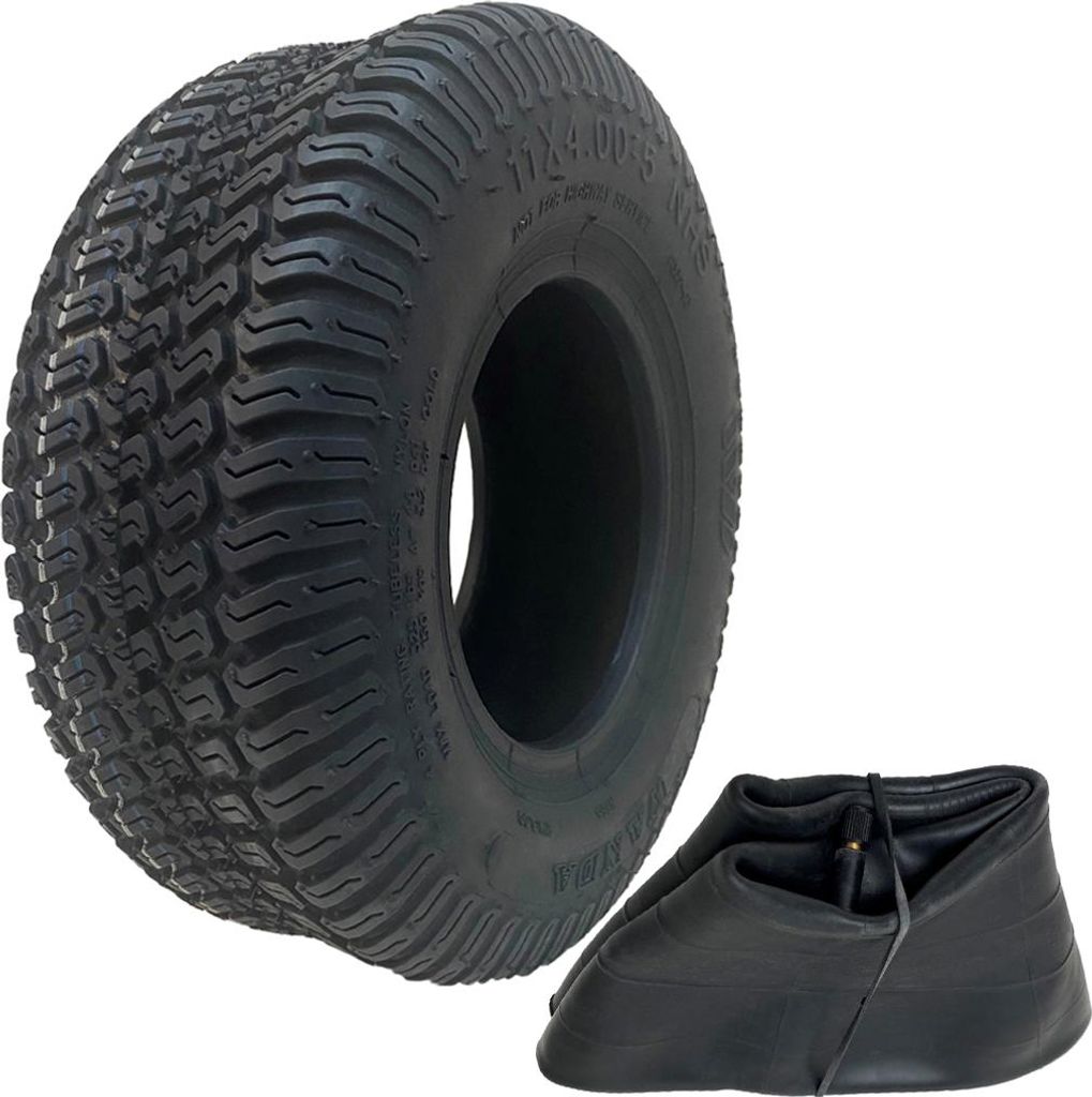11x4.00-5 Rasenmäher Gras Multi Turf Reifen & Schlauch 4-lagig Wanda P332 Pattern 150kgs