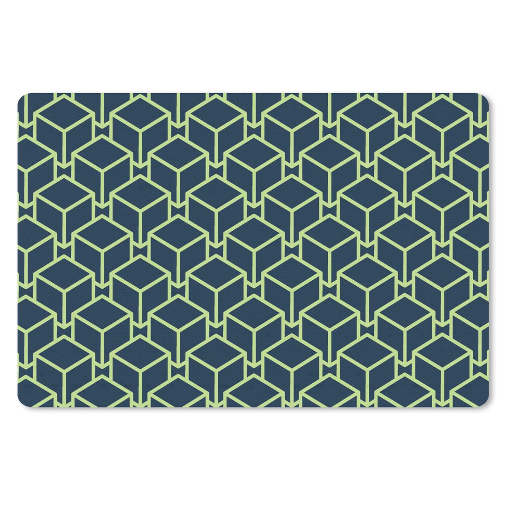 MuchoWow Schreibtischunterlage Muster - Würfel - 3D 60x40 cm - XXL Mauspad - Großes Mauspad