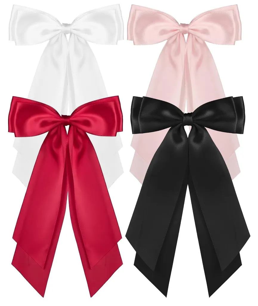 Sublimer vos coiffures avec ce lot de 4 nœuds de cheveux en satin chic et doux