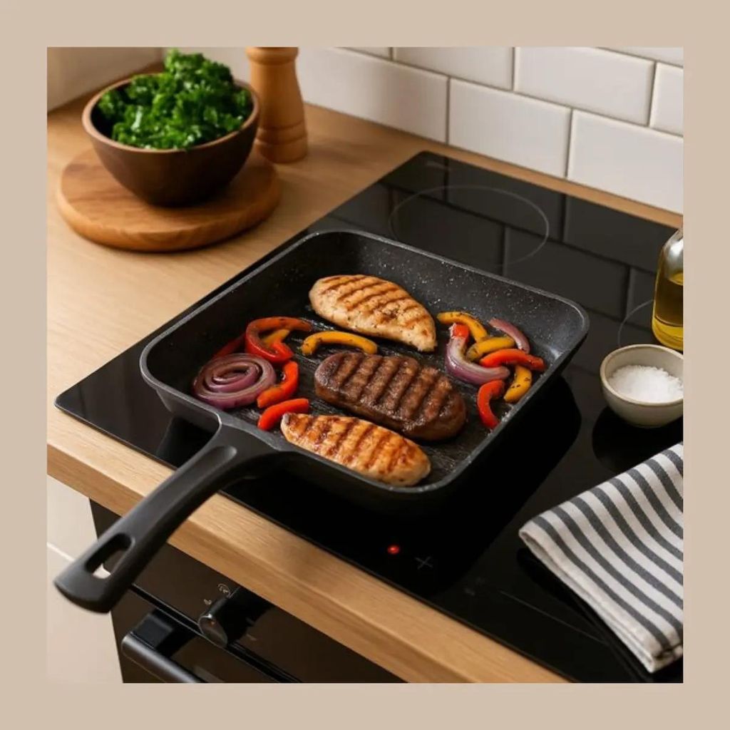 Bavary - Grillpfanne - 28 cm - Marmorbeschichtung - Schwarz
