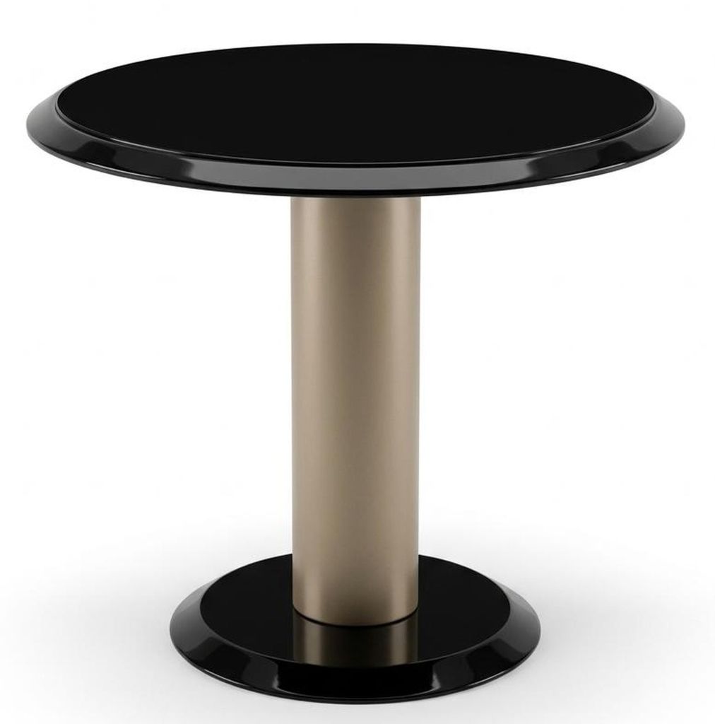 Beige-schwarzes Wohnzimmer-Set zwei Sessel Couchtisch Beistelltisch