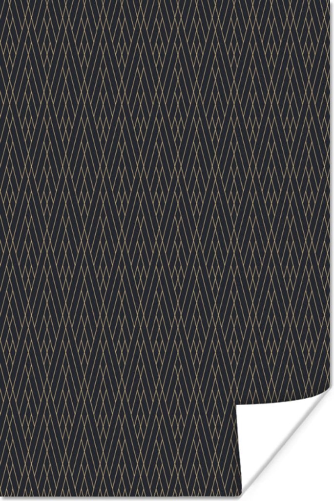 MuchoWow Poster Design - Art Deco - Modernismus - Schwarz 120x180 cm - Kunstposter