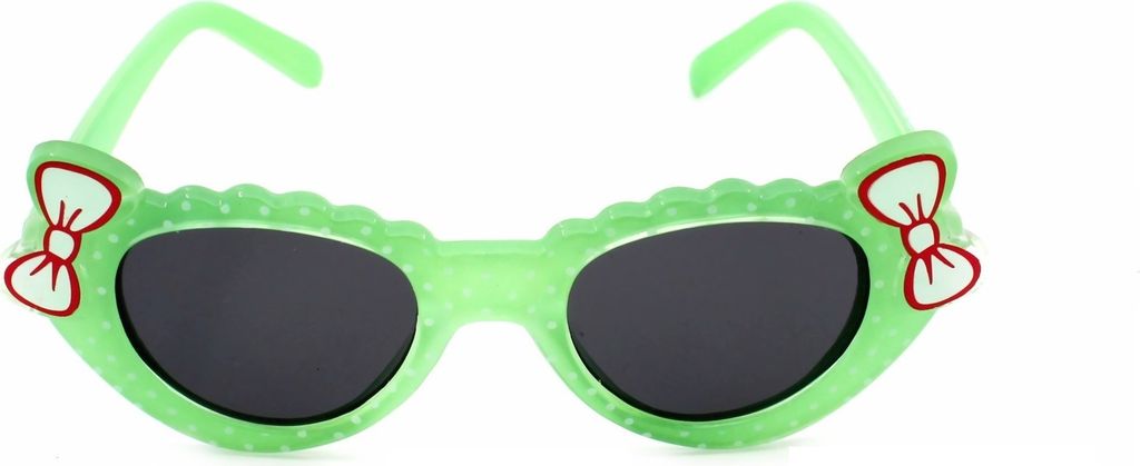 Süße Baby Sonnenbrille Kleinkind Brille Schwarz Getönt UV400 mit Schleifen Grün Bunt Markenbrille Rennec Brillenbeutel