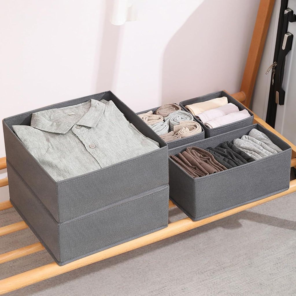 Kleiderlade-Organisatoren - 12er Pack Aufbewahrungsorganizer zum Falten für Schlafzimmer, Stofftrennwände - Unterwäsche- und Shirt-Organizer