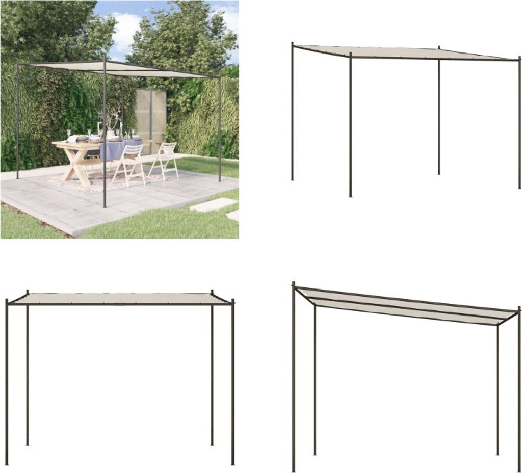 vidaXL Pavillon Weiß 3x3 m 180 g/m² Stoff und Stahl - Pavillon - Partyzelte - Markise - Überdachung