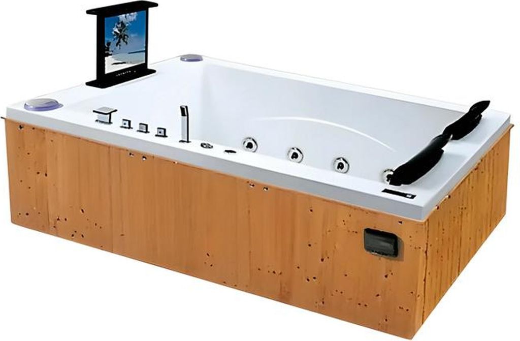 Whirlwanne Whirlpool Blubberbad Hydromassagewanne Spa-Bad 186x150 cm