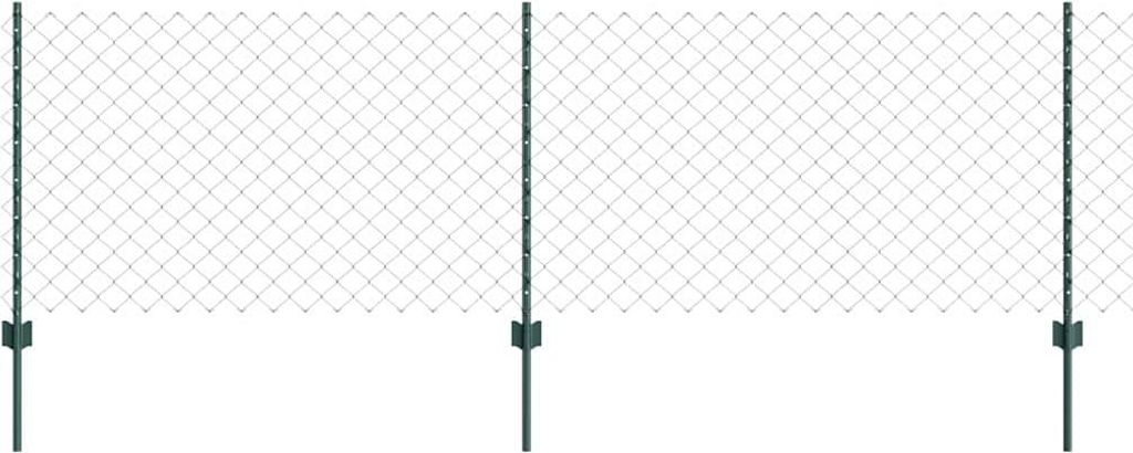 vidaXL Kettenzaun mit Pfosten 25 x 0,8 m (B x H) Feuerverzinkter Stahl