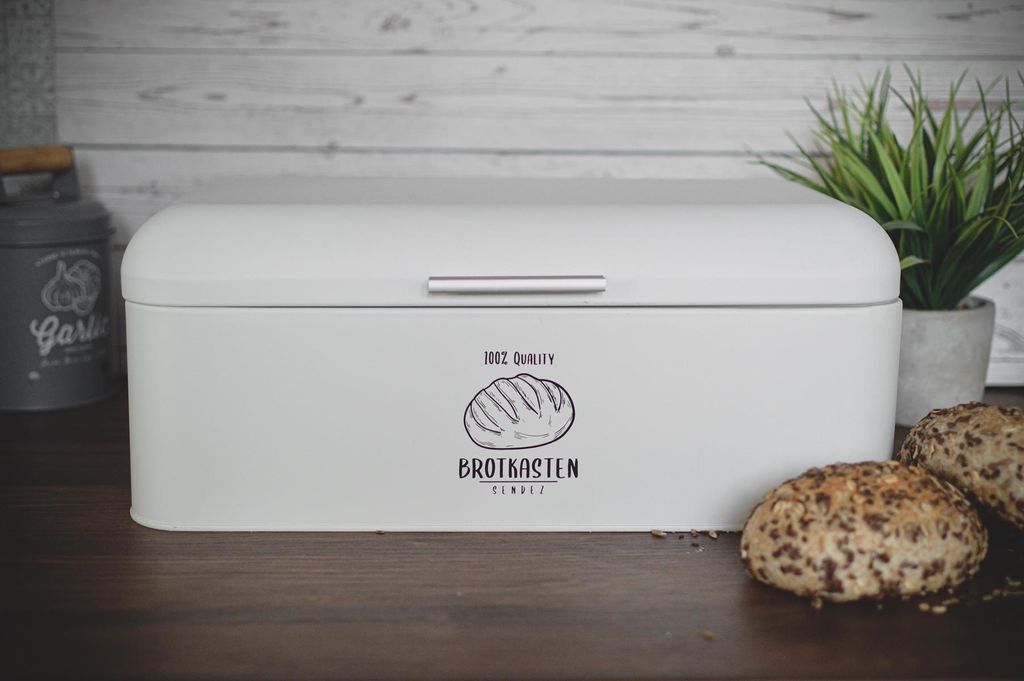 Großer Brotkasten aus Metall mit Klappdeckel im Retro Look  Produktbild 4