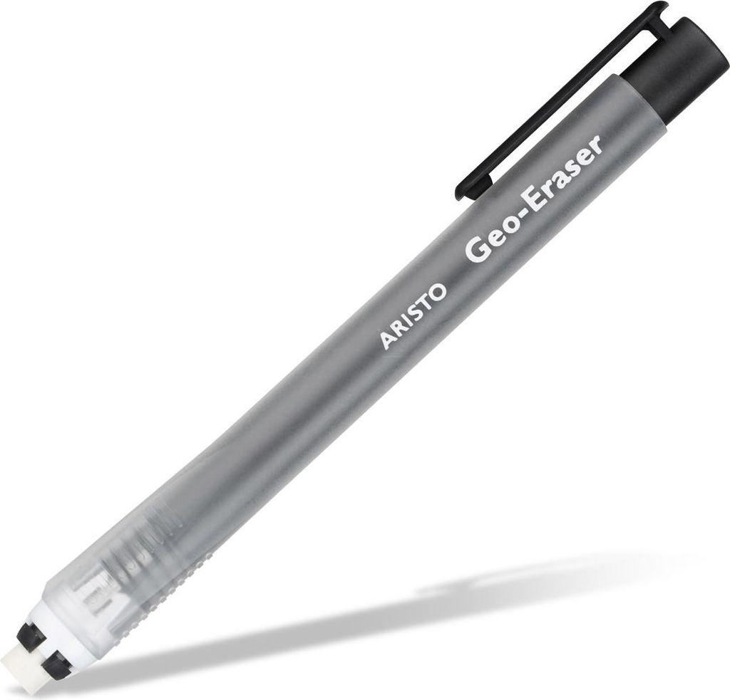 Aristo Radierstift Geo-Eraser transparent-schwarz, 12 cm PVC-frei