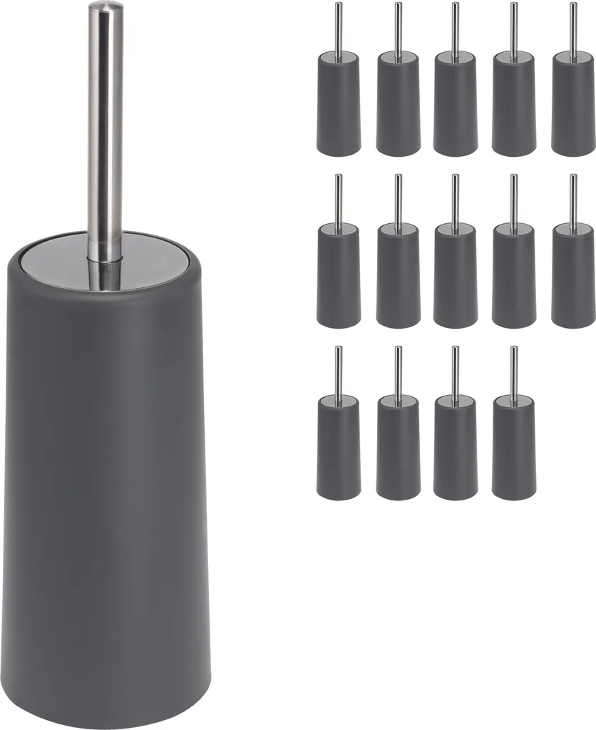 Set de 15 Têtes de Brosse WC de Rechange en Plastique Gris Universel