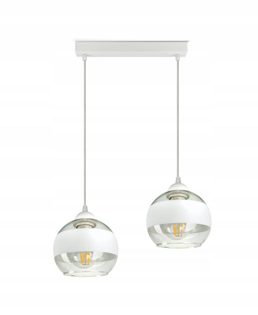 Lampa Wisząca Sufitowa Żyrandol Biała Szklane Kule White Zdjęcie produktu 