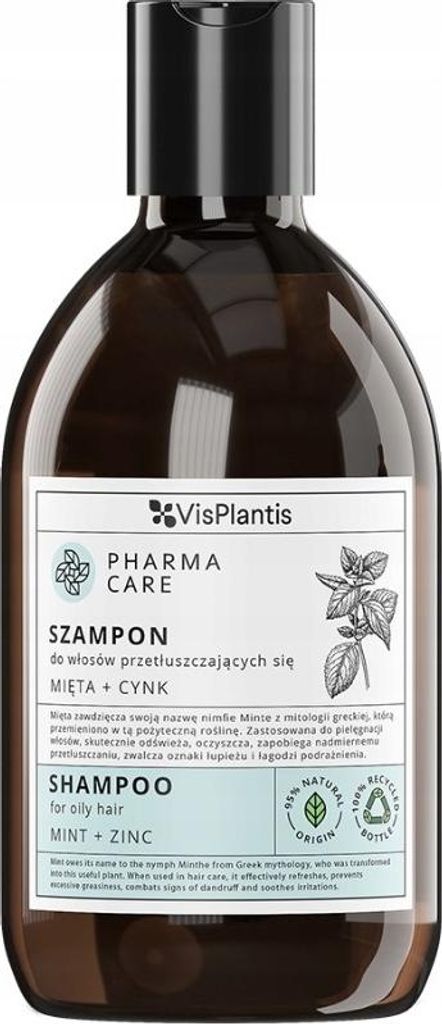 PHARMA CARE Shampoo für fettiges Haar Minze + Zink 500 ml