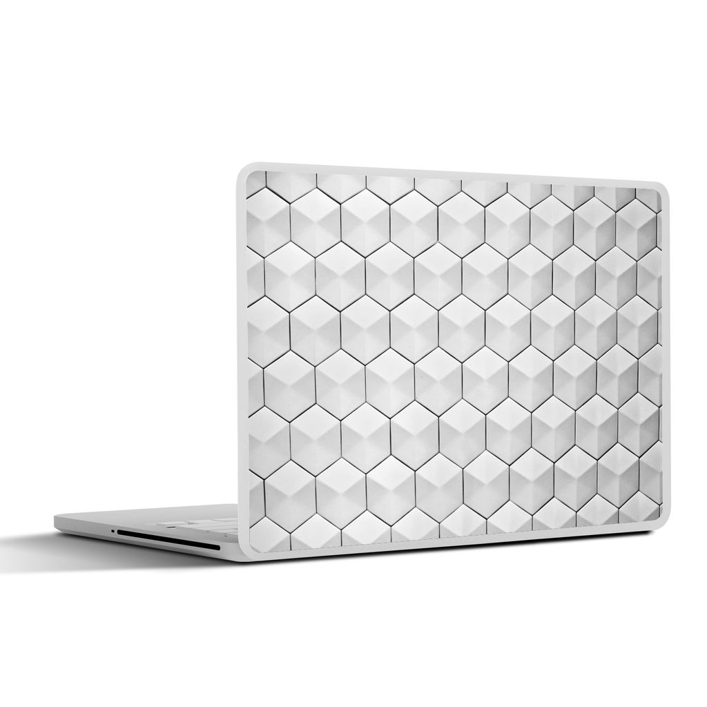 MuchoWow Laptop Aufkleber Sticker Cover Hintergrund - Würfel - Grau 36.5x27.5 cm - Laptop-Sticker