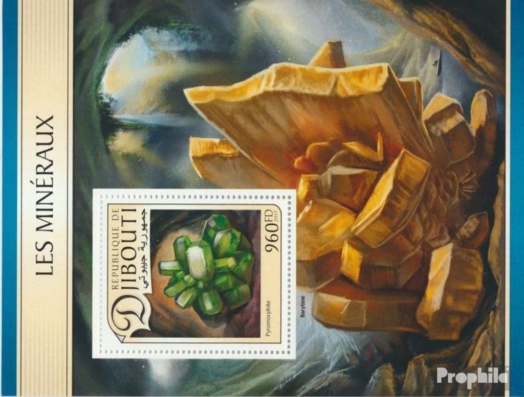Briefmarken Dschibuti 2017 Mi Block 518 (kompl. Ausg.) postfrisch Mineralien