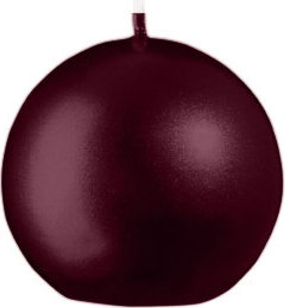 Kugelkerzen Metallic Glanz Rotbraun Burgundy Ø 60 mm, 12 Stück