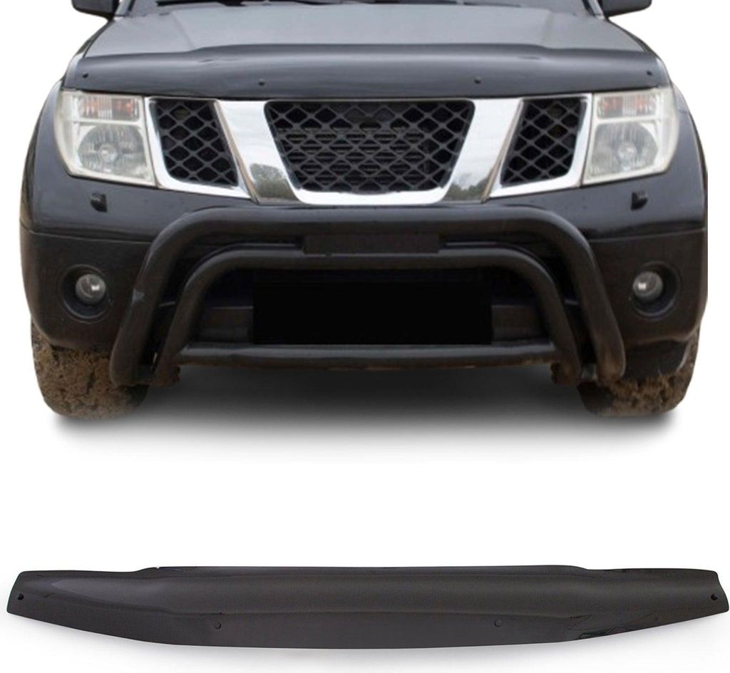 Motorhaube Deflektor Insekten Steinschlagschutz für Nissan Navara 2005-15 Dunkel