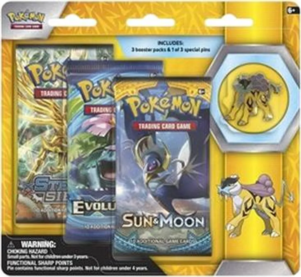 Blister 3 Boosters Pokémon : Pack avec Épinglette de Collection Raikou