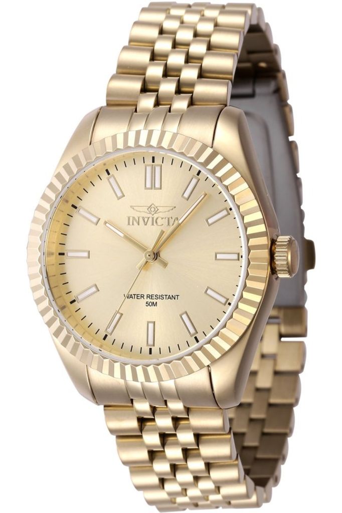 Invicta Specialty 47507 Damenarmbanduhr - Quartz Bewegung - Edelstahl mit goldenem Zifferblatt - 36 mm