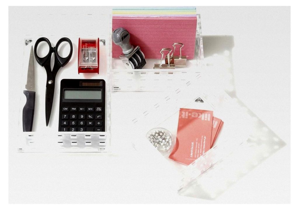 Bricks Set | Stapelbare Behälter | Aufbewahrungslösungen für Küchenhelfer, Utensilien, Büro, Make-up, Schlafzimmer | 2 kleine Behälter und 1 ...