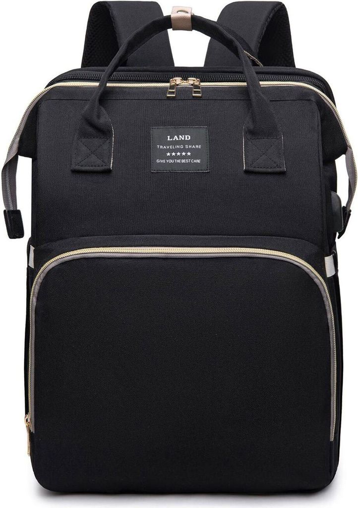 Mutter und Baby Moskitonetztasche Reisetasche Wasserdichter Rucksack Multifunktionshandtasche, Farbe: Schwarz