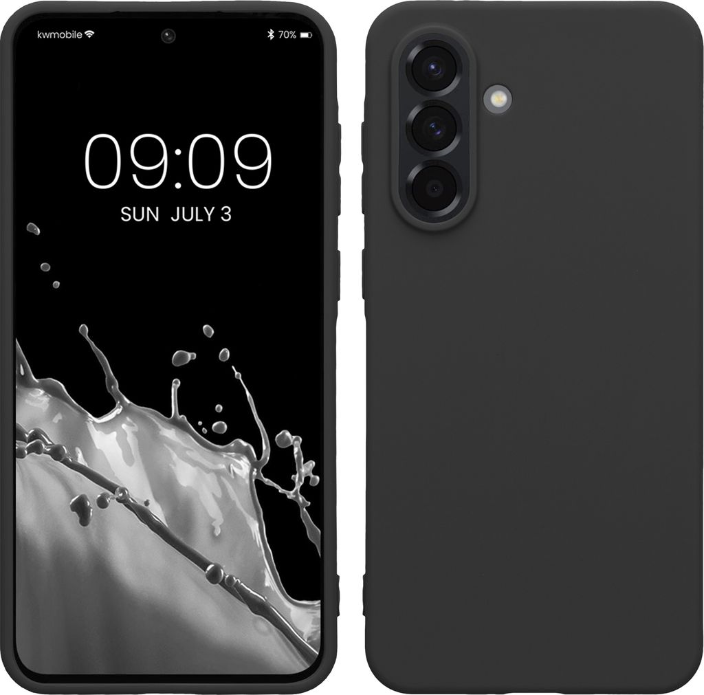 kwmobile Hülle kompatibel mit Samsung Galaxy A36 5G Hülle - weiches TPU Silikon Case - Cover geeignet für kabelloses Laden - Dunkelgrau