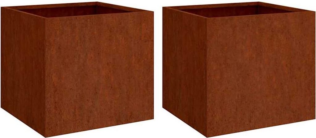 vidaXL květináč 2 ks 49x47x46 cm Corten Steel Obrázek produktu 