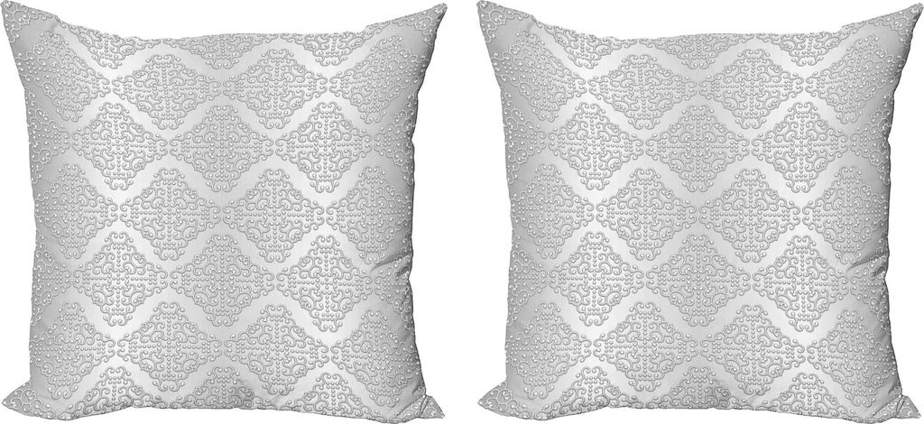 ABAKUHAUS Damast Kissenbezug Set (2Stück), Damast inspirierte Blumenmotive in den symmetrischen altmodischen Entwurfs-Strudeln und -curls, 45 x 45...