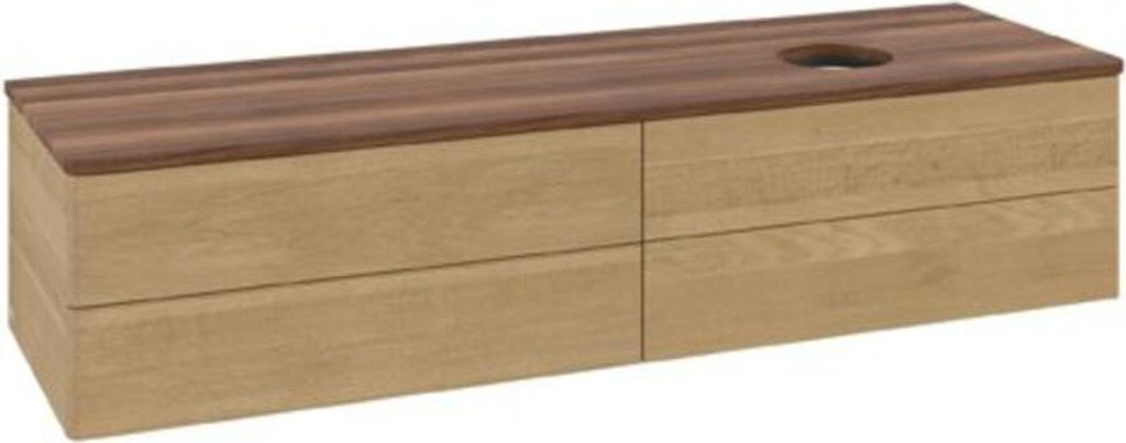 V&B Waschtischunterschrank ohne Frontstruktur Antao 160x50cm, WBP-farbe w. walnut, honey oak
