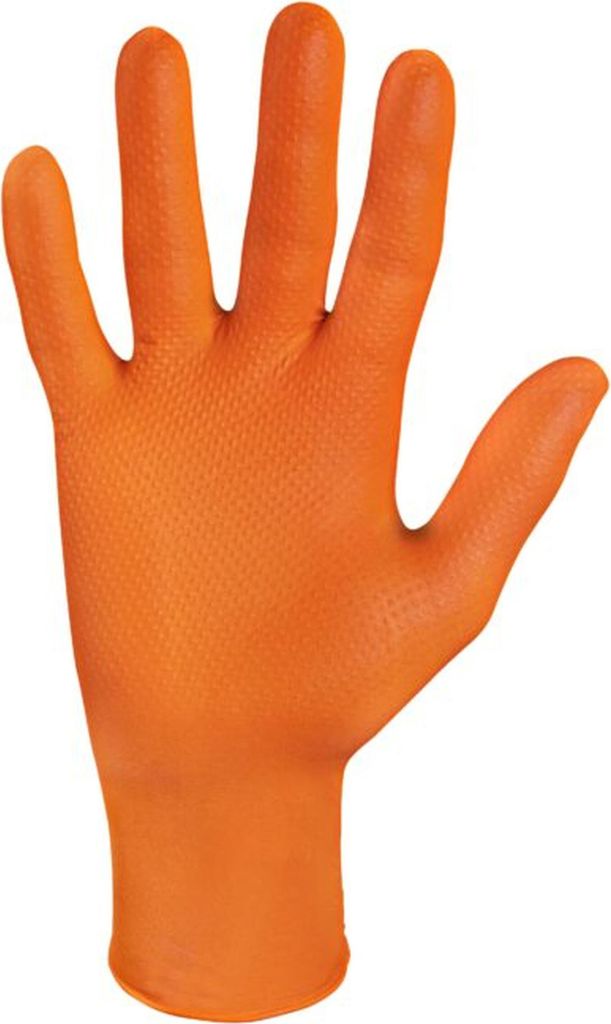 Einmalhandschuhe StellarGrip Orange - 500 Nitrilhandschuhe - puderfrei - Gr. M