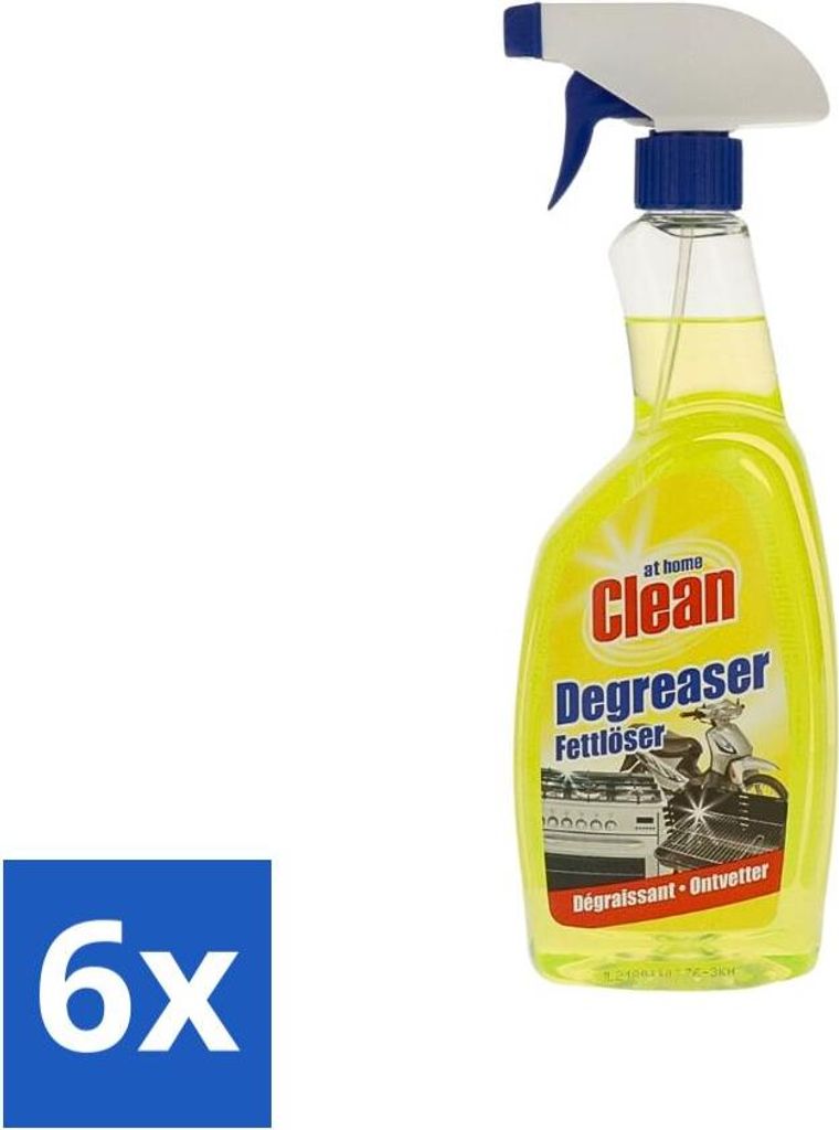 At Home - Sauber - Entfetter - Schnelles Ergebnis - 750 ml - Vorteilspack - 6 Stücke
