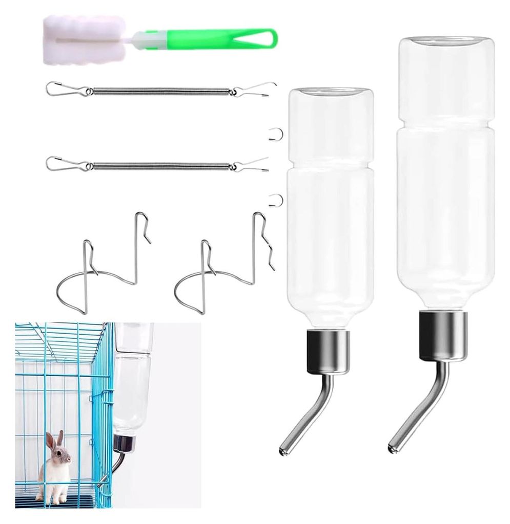 Auslaufsichere Nagertränke – Trinkflasche für Meerschweinchen und Kaninchen (2er Set 350ml + 180ml)