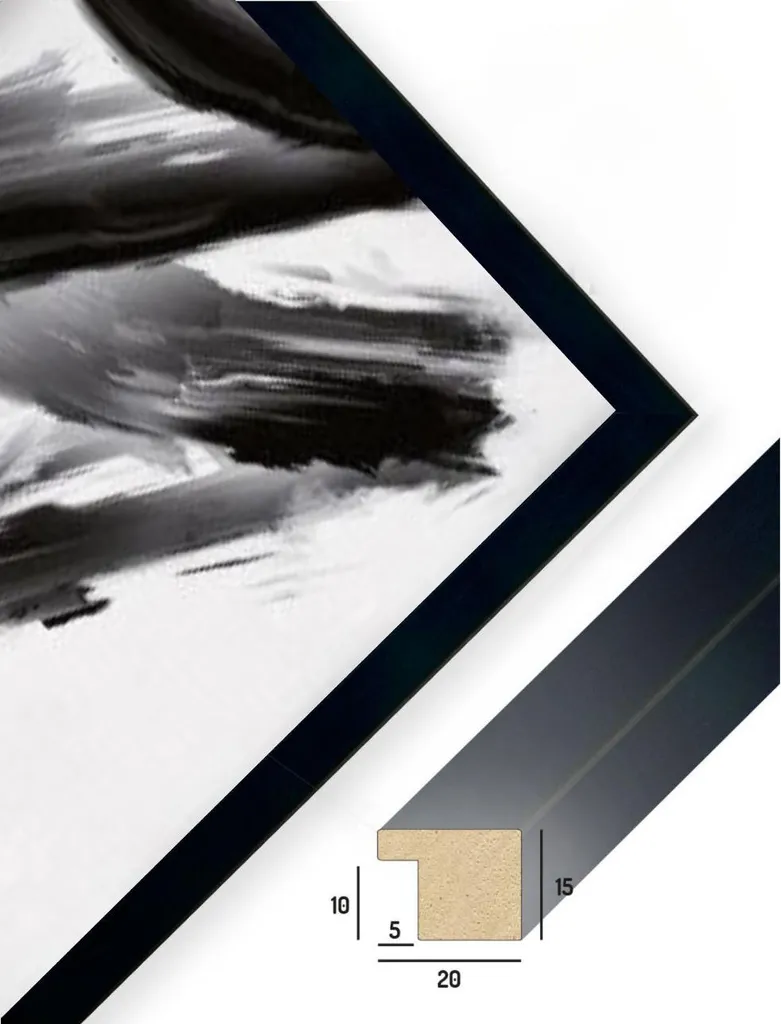 Cadre photo 60x80 noir mat - MDF BASIC - Design mural élégant - 4