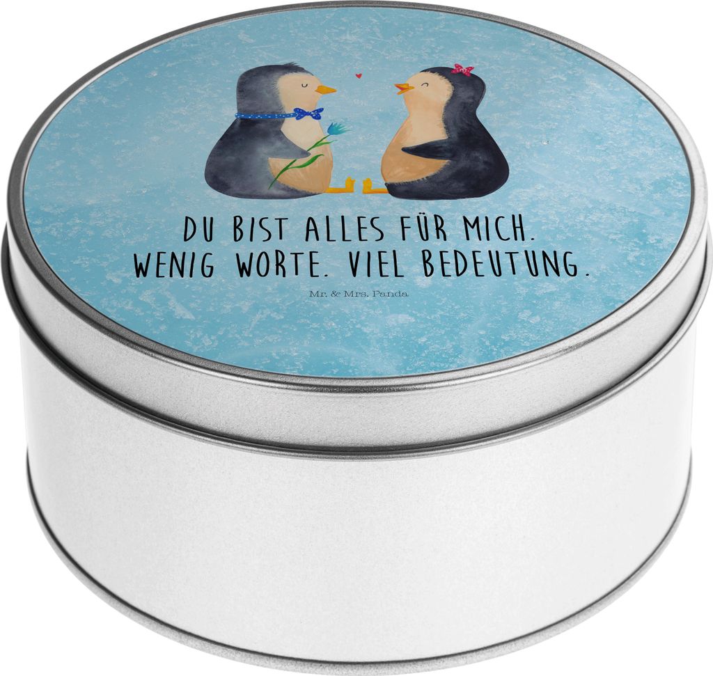 Mr. & Mrs. Panda Dose Pinguin Pärchen - Eisblau - Geschenk, Hochzeit, Hochzeitsgeschenk, plätzchendosen, Liebe, Hochzeitstag, Vorratsbehälter, z...