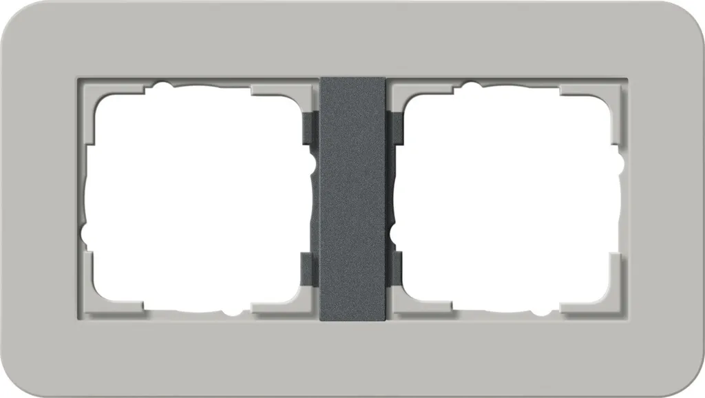 Cadre de Finition pour 2 Prises Gira 0212422 Anthracite Gris Mat