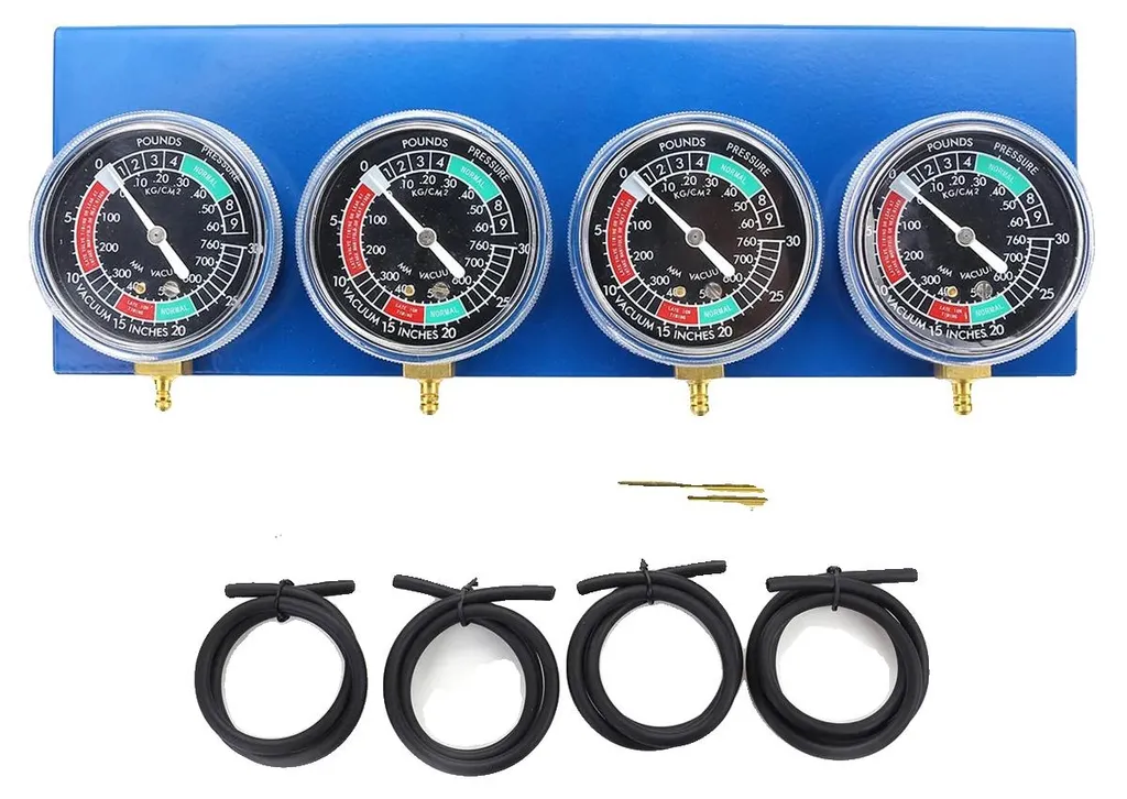 Synchroniseur Carburateur avec Manomètres de 7cm et Raccords M5 M6