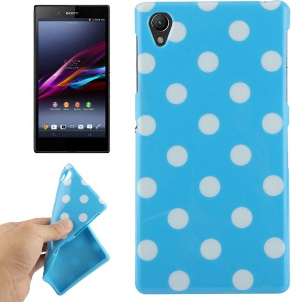 Schutzhülle für Handy Sony Xperia Z1 hellblau/weiß