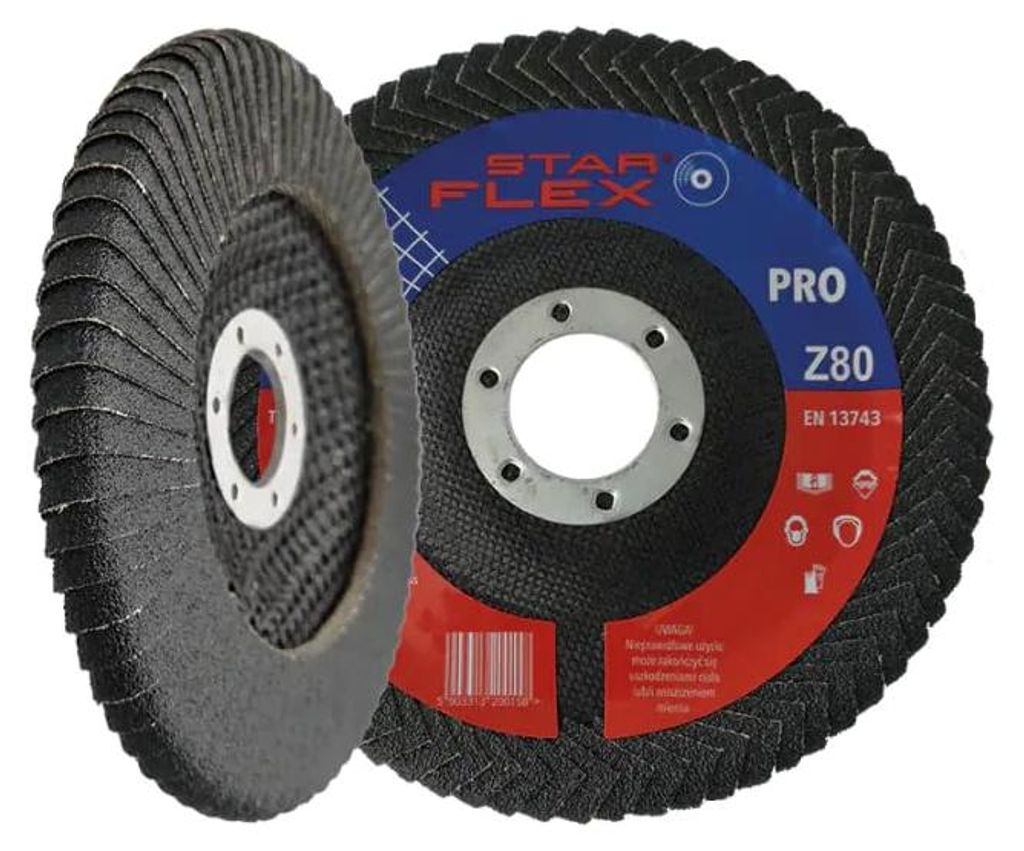 LogistSystem Profi-Fächerscheibe ∅ 125mm Korn 80 für Metall Stahl Edelstahl 1 Stück T27