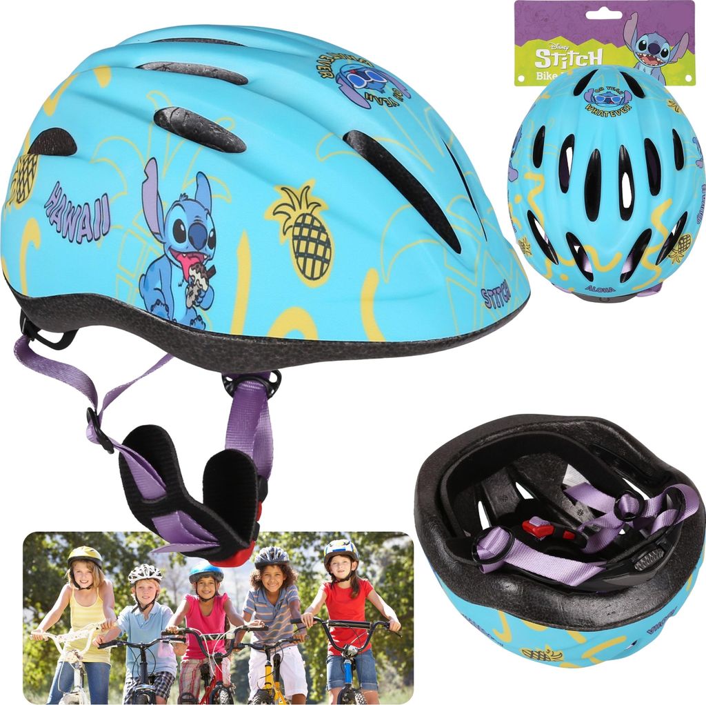 DISNEY Stitch Türkisfarbener Kinderfahrradhelm, leicht, verstellbar 48-52 cm