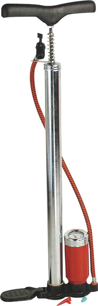BRÜDER MANNESMANN Standluftpumpe mit Manometer schwarz/rot